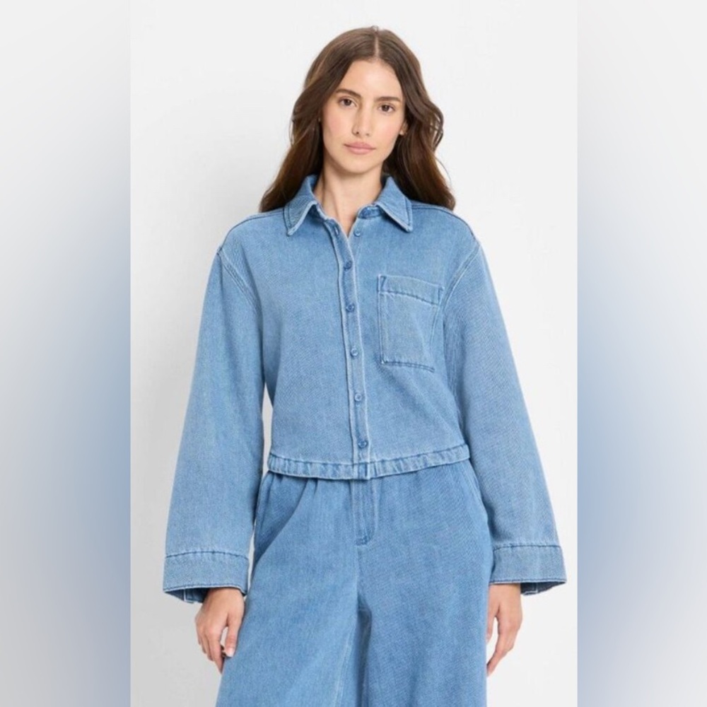 Future Collective Relax Blue Denim Button-Up Shirt